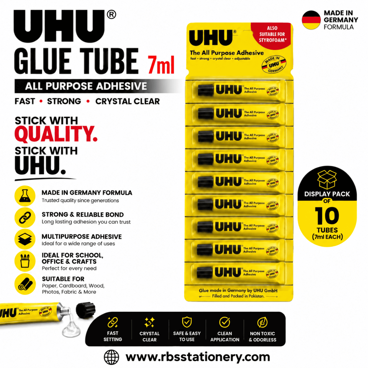 Uhu tube 7ml 10pcs