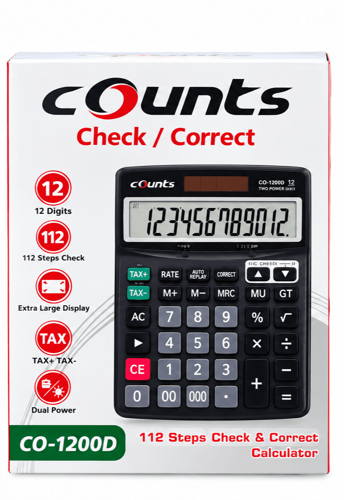 Counts CO-1200D 12-Digit Check & Correct Desktop Calculator