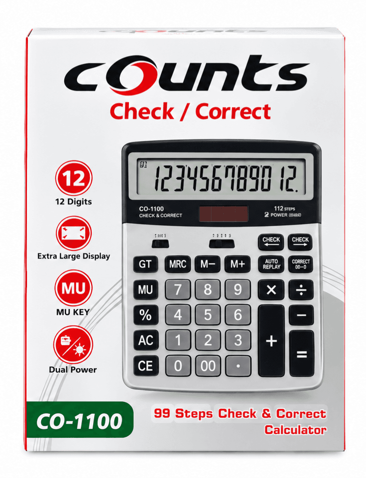 Counts CO-1100 12-Digit Check & Correct Desktop Calculator
